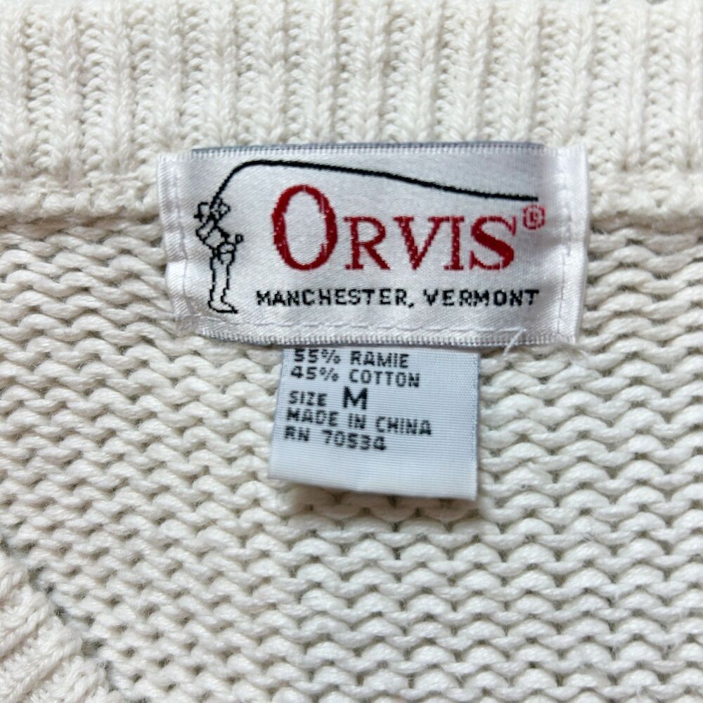 Orvis Harvest Fall Pumpkin Holiday Sweater Vest Cotton Size Medium - Picture 3 of 13